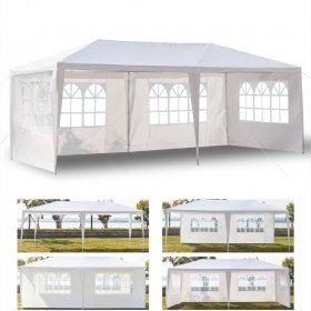 Zimtown 10' x 20' Outdoor Canopy Party Wedding Tent Gazebo Pavilion W/4 Sidewall White