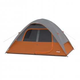 CORE Equipment 6 Person 11' x 9' Dome Camping Tent Orange/Grey | 40003