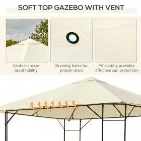 Outsunny 10' x 10' Modern Outdoor Gazebo Canopy with Weather Resistant Roof