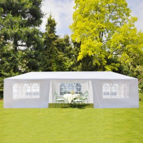 Zimtown 10' x 30' Canopy Tent Wedding Party Tent Pavilion w/7 Sidewalls White
