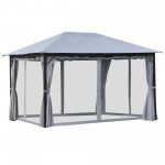 Outsunny 13' x 10' Outdoor Patio Gazebo Canopy w/ PA Polyester Roof, Grey