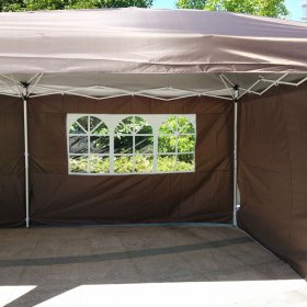 Zimtown 10' x 20' Ez Pop up Wedding Party Tent Folding w/4 Side Wall Brown