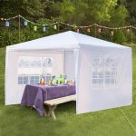 Zimtown 10'x10' Party Wedding Tent Outdoor Gazebo 3 Sides Pavilion Event