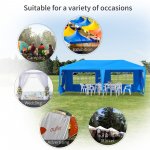 Outsunny Large 10' x 20' Party Tent, Events Shelter Canopy Gazebo with 4 Removable Side Walls, Blue