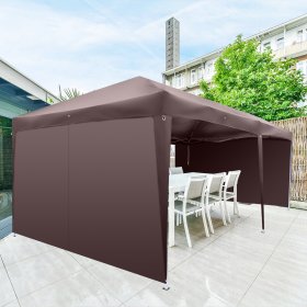 Zimtown 10'x20' Easy Pop up Wedding Party Tent Foldable w/4 Walls Coffee