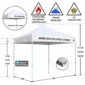 Eurmax Canopy 10' x 10' White Pop-up Canopy and 56lbs Instant Outdoor Canopy